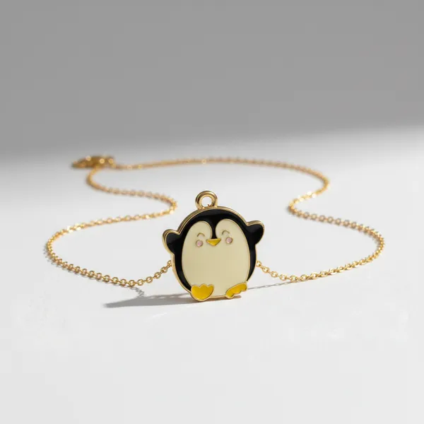 Gold_Brass_Cute_Penguin_Pendant_Necklace_For_Women